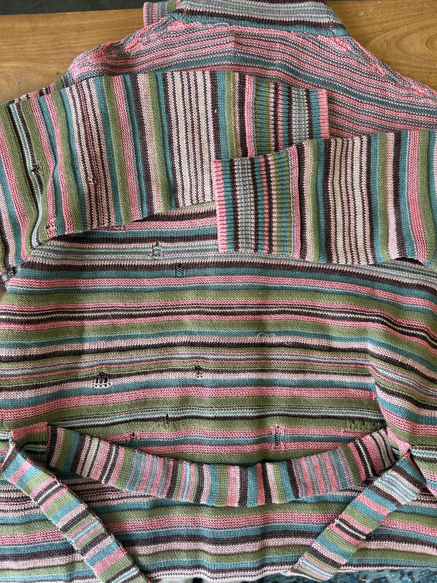 Striped Linen-Blend Cardigan