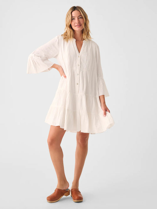Dream Cotton Gauze Kasey Dress-WHITE