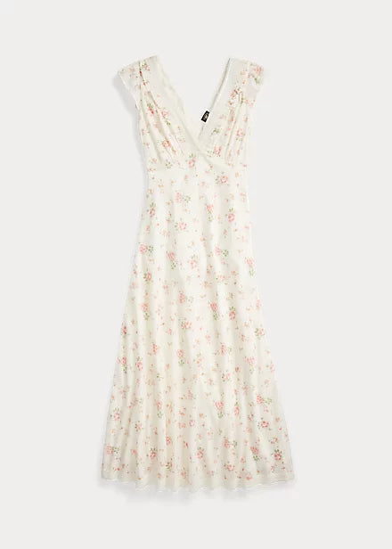 RRL Cream and Pink Floral Dress