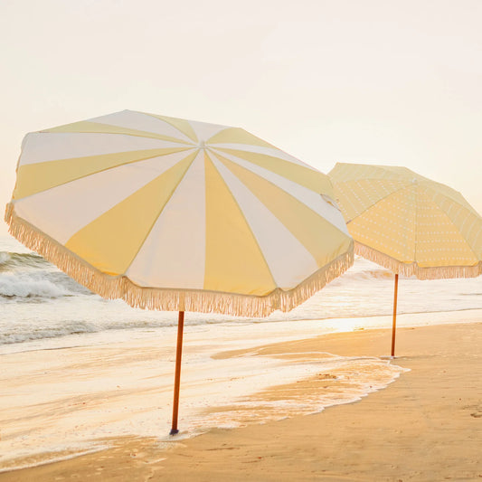 Summerland Beach Umbrella - Limoncello Stripe