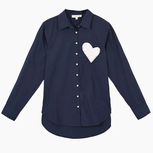 Mia Shirt Imperfect Heart Pocket Indigo