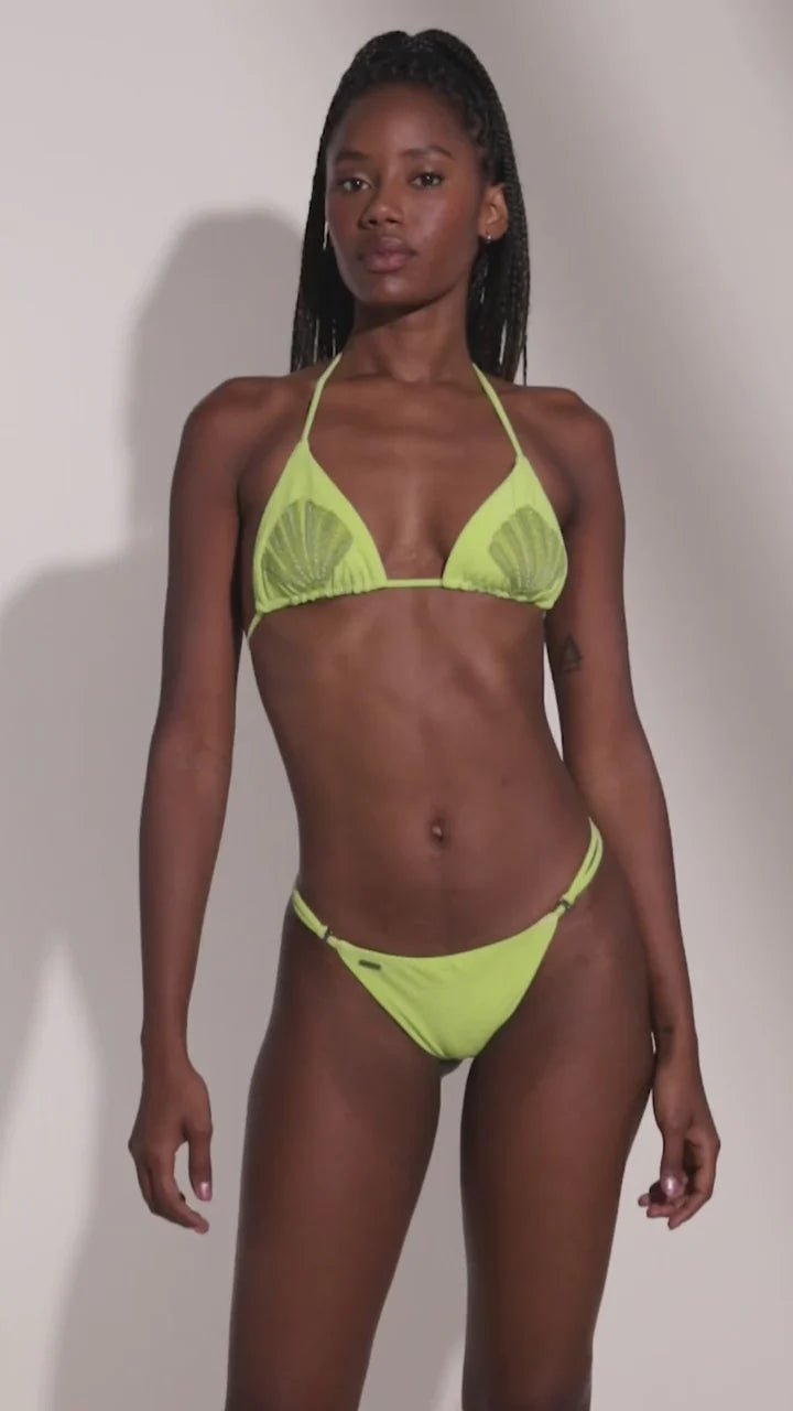 Mellow Green Sally Single Strap Bikini Bottom