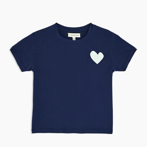 The Suke Tee Contrast Imperfect Heart-Navy