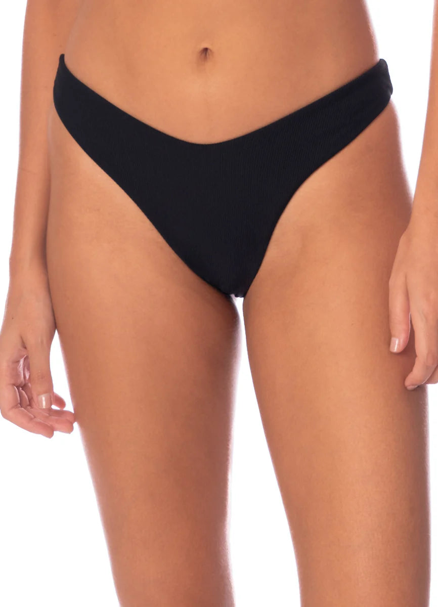 Jade Black Splendour Regular Rise Thin Side Bikini Bottom