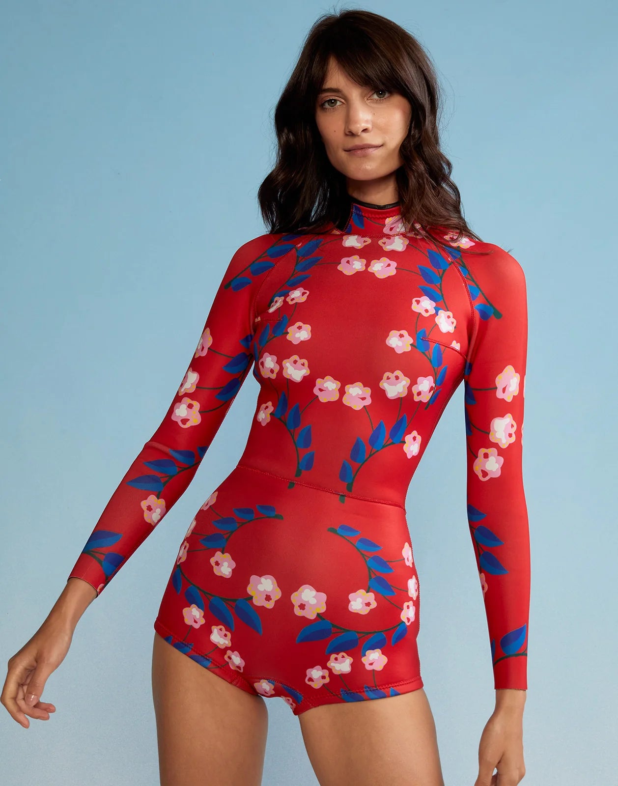 VINE FLORAL WETSUIT RED