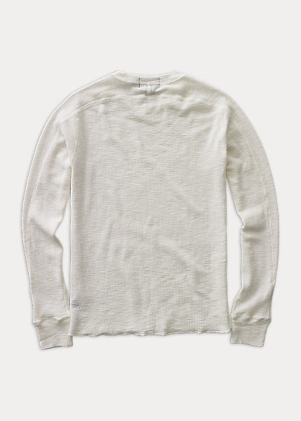 Long-sleeve Textured Cotton Waffle Knit Shirt